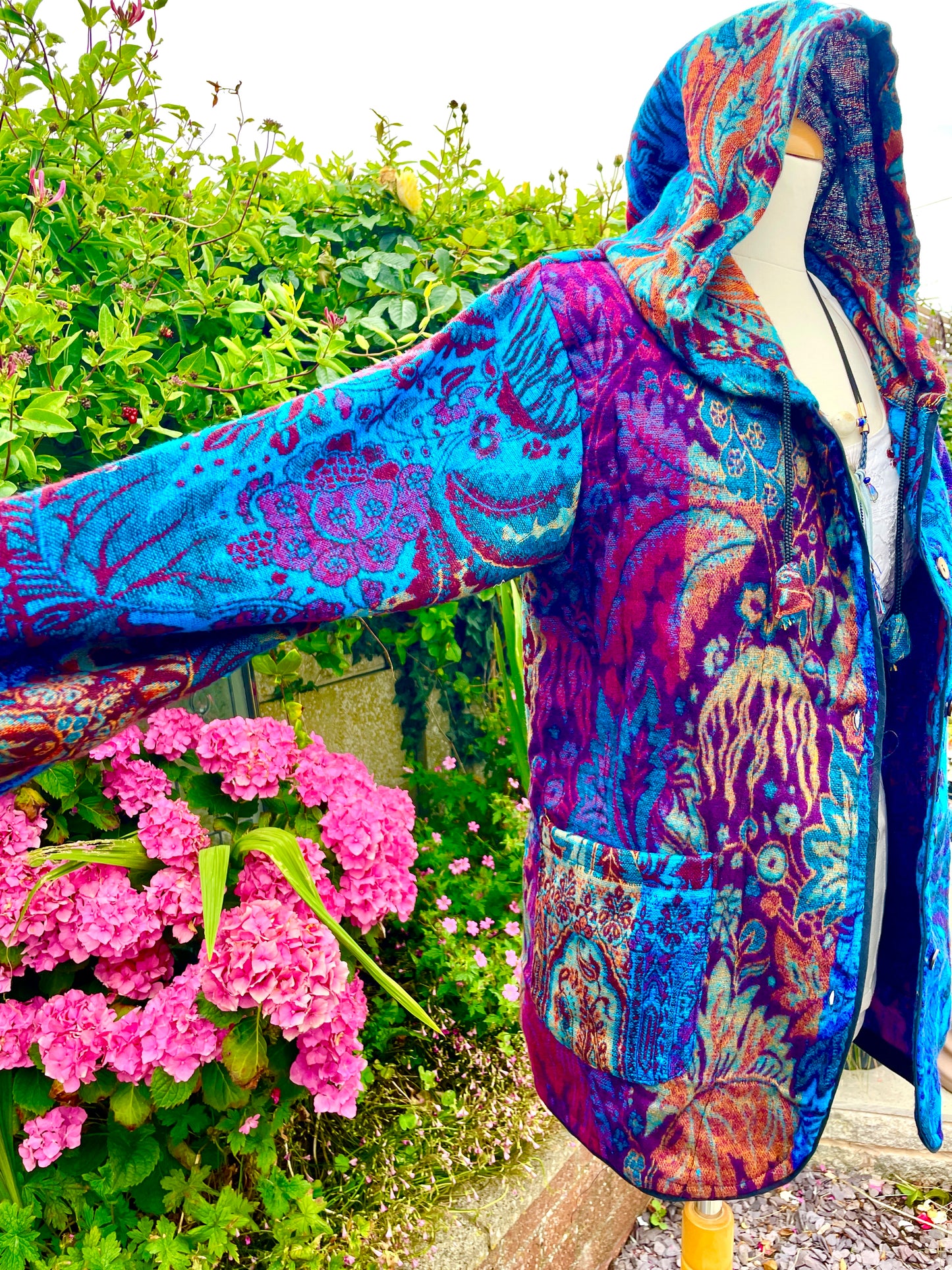 Hooded Indian Blanket Jacket