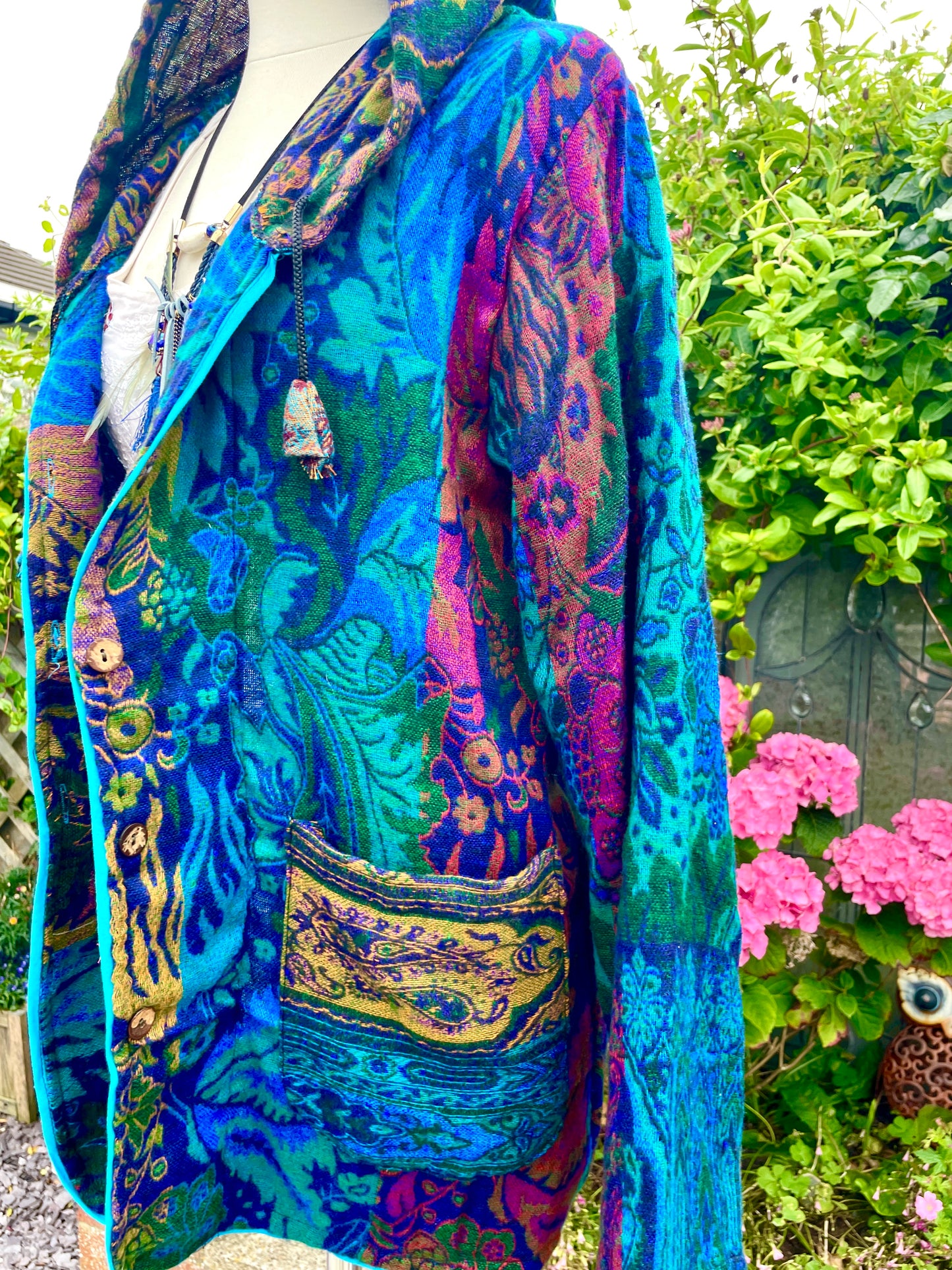 Hooded Indian Blanket Jacket