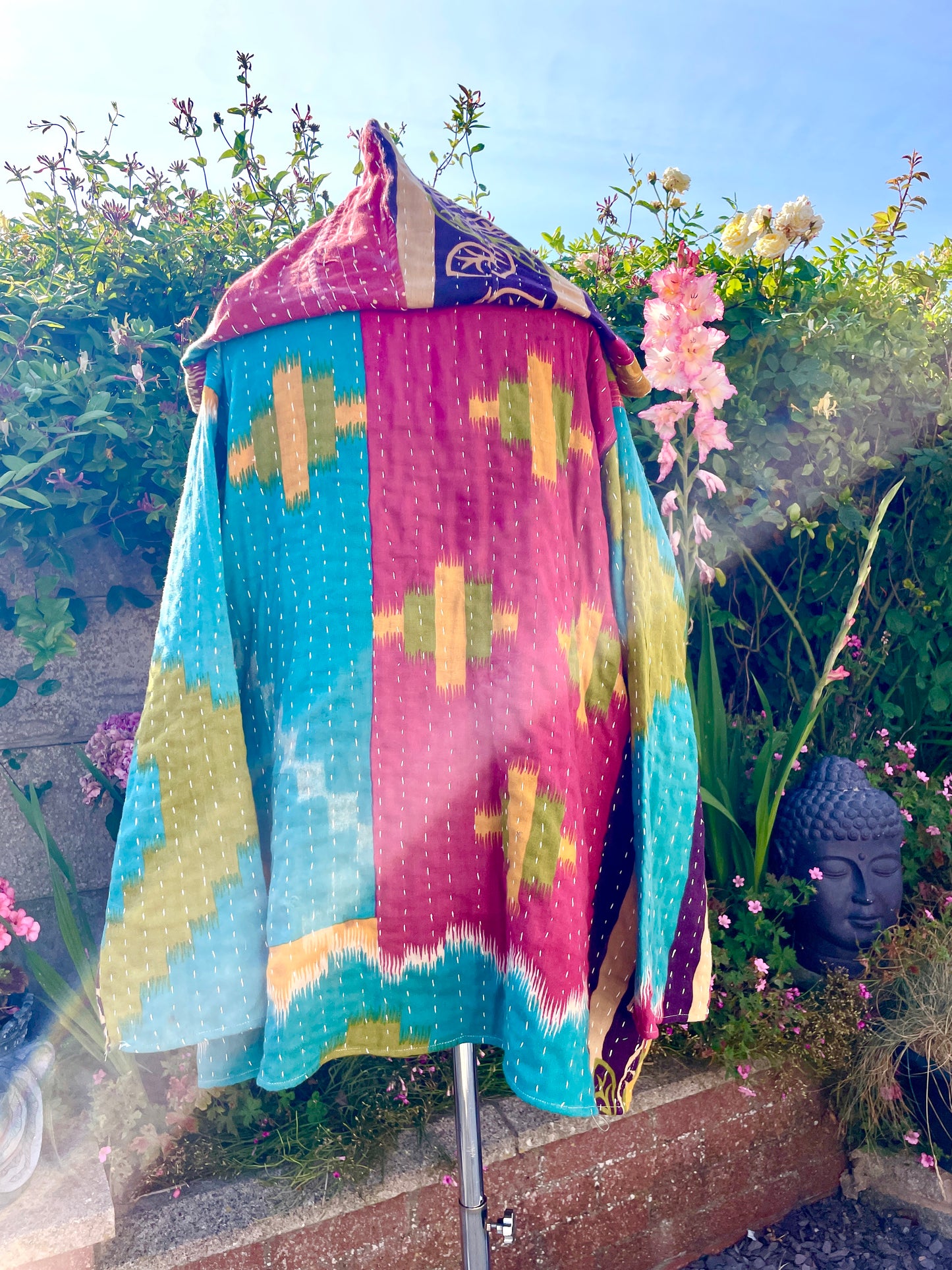 Vintage Reversible Kantha Hoodie