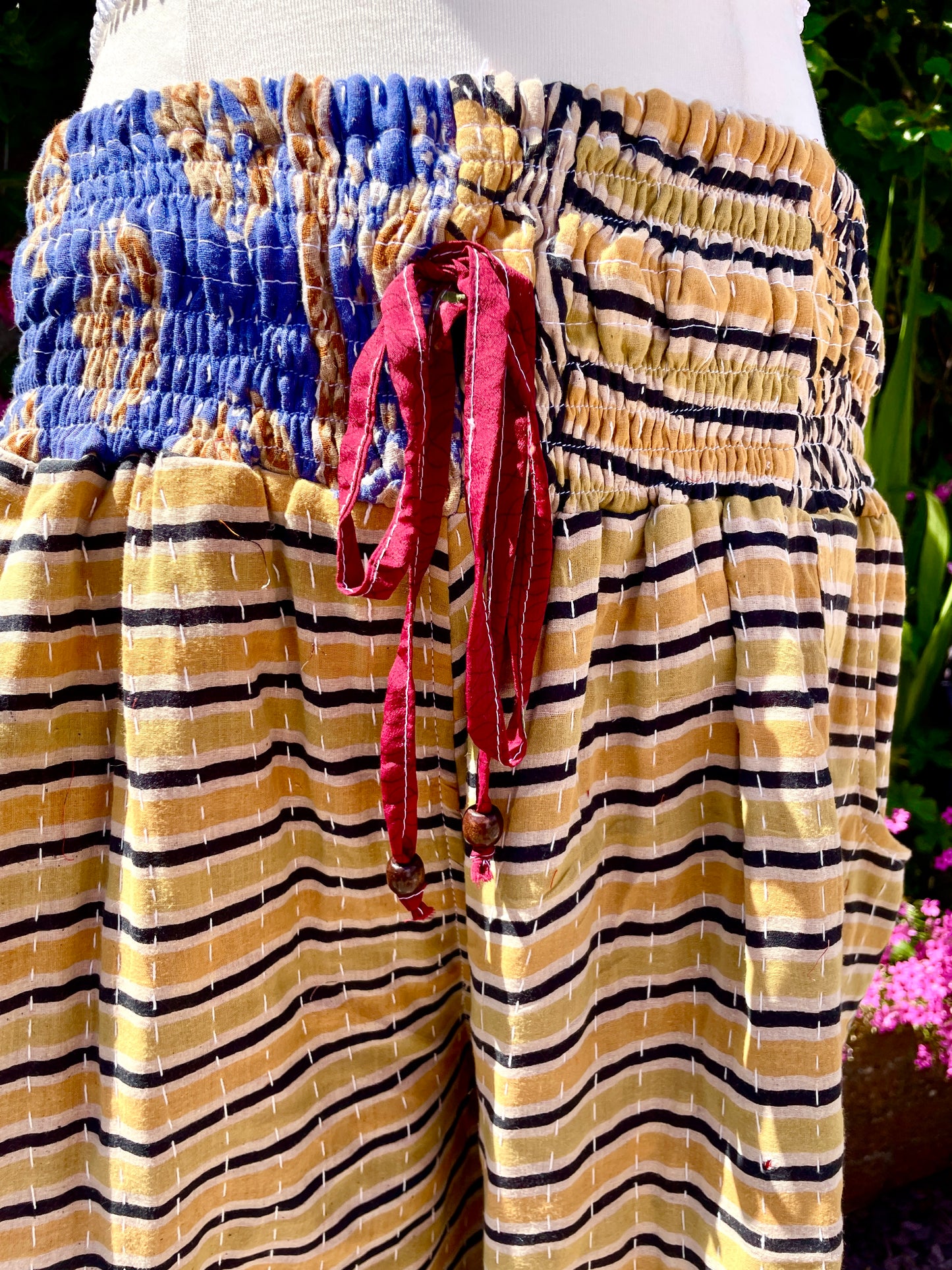 Vintage Kantha Cinched Palazzo Pants