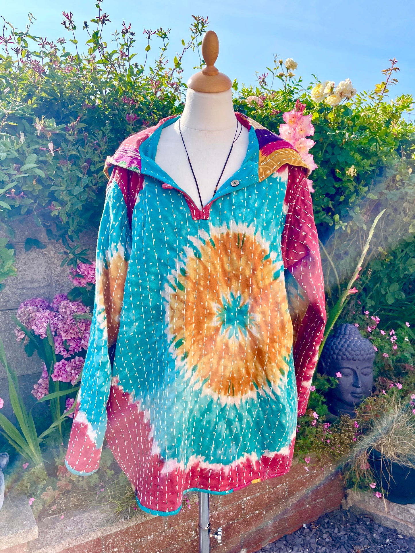 Vintage Reversible Kantha Hoodie