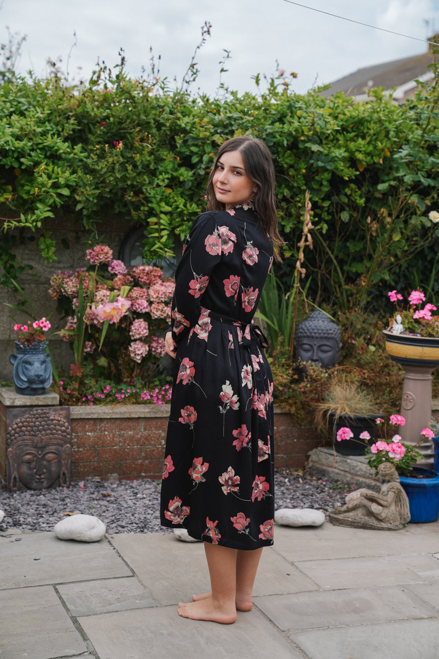 Vintage Floral Wrap Dress