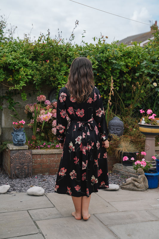 Vintage Floral Wrap Dress