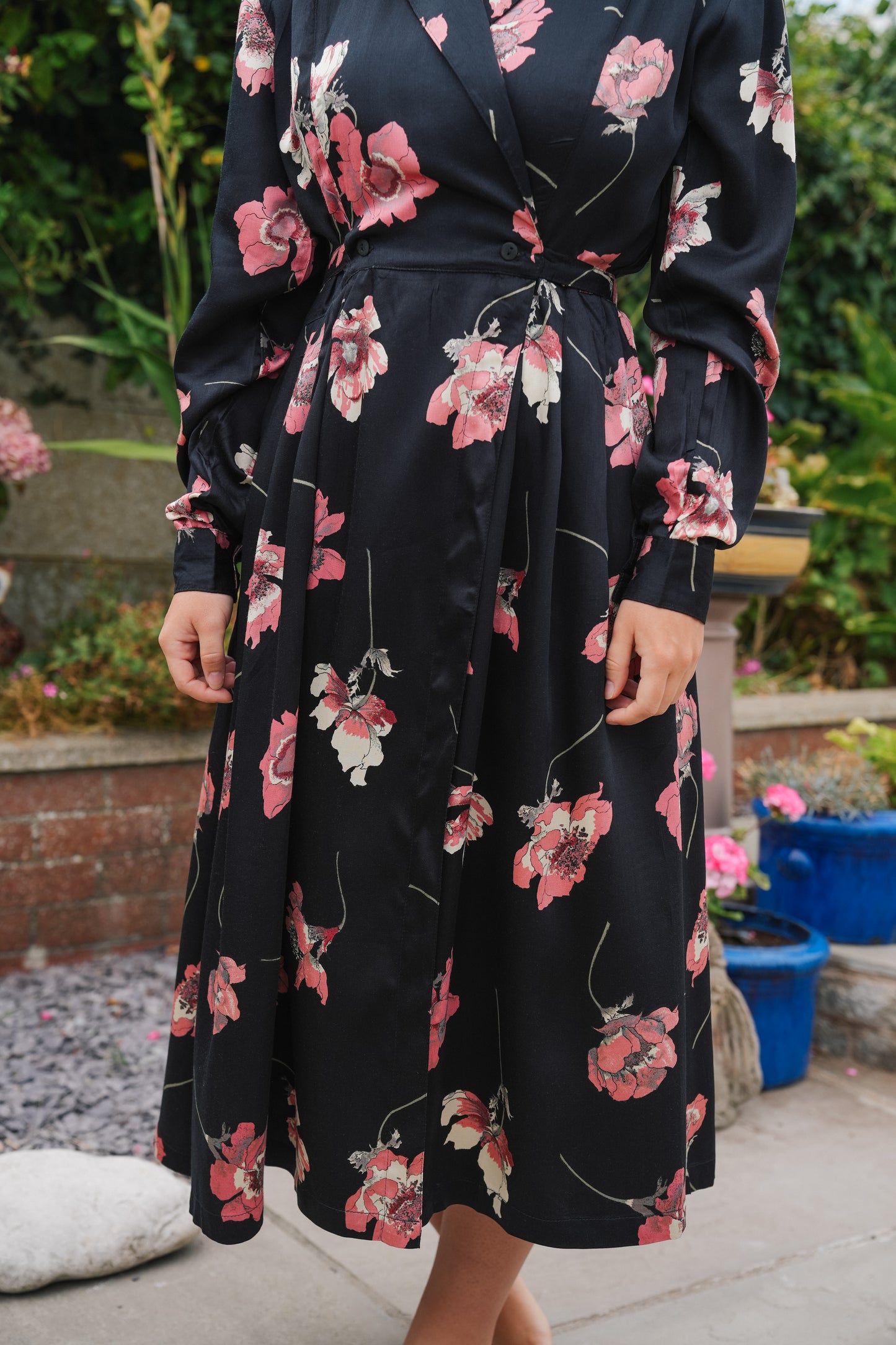 Vintage Floral Wrap Dress