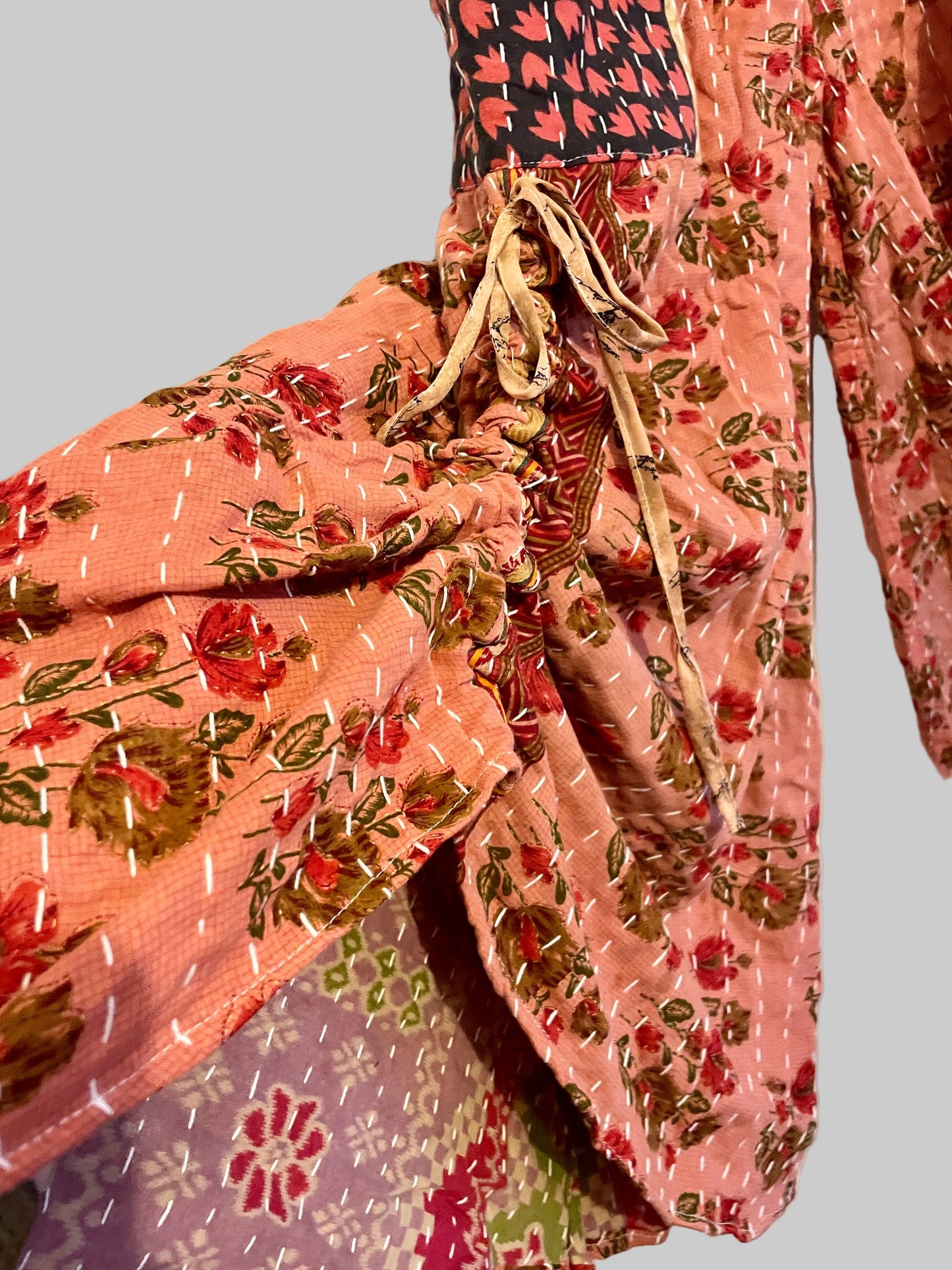 Vintage Kantha Reversible Cinched Palazzo Pants