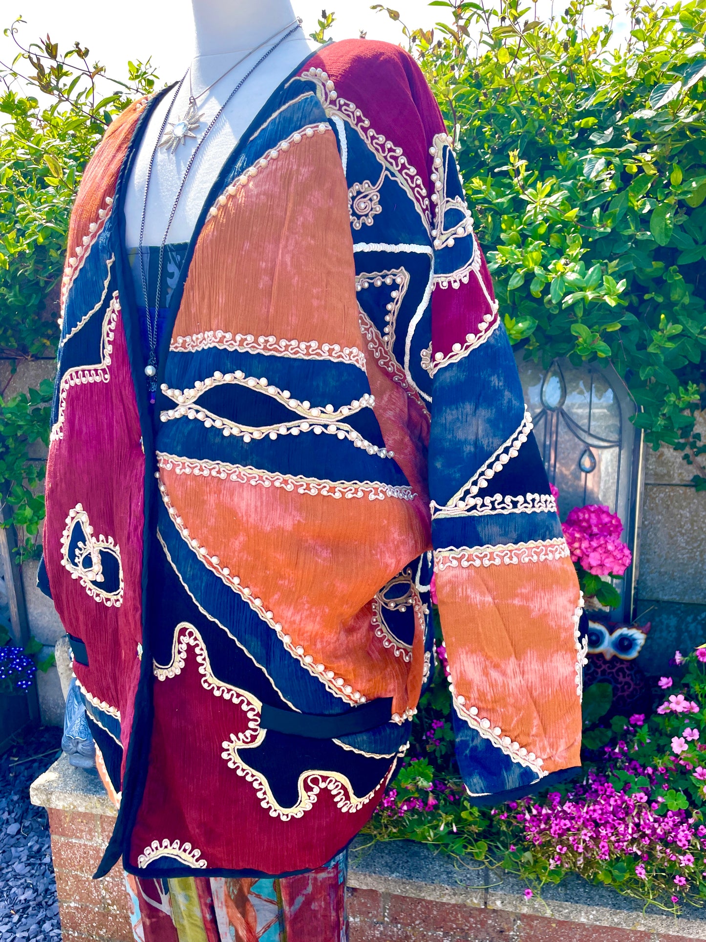 Unisex Vintage Batik Quilted Jacket