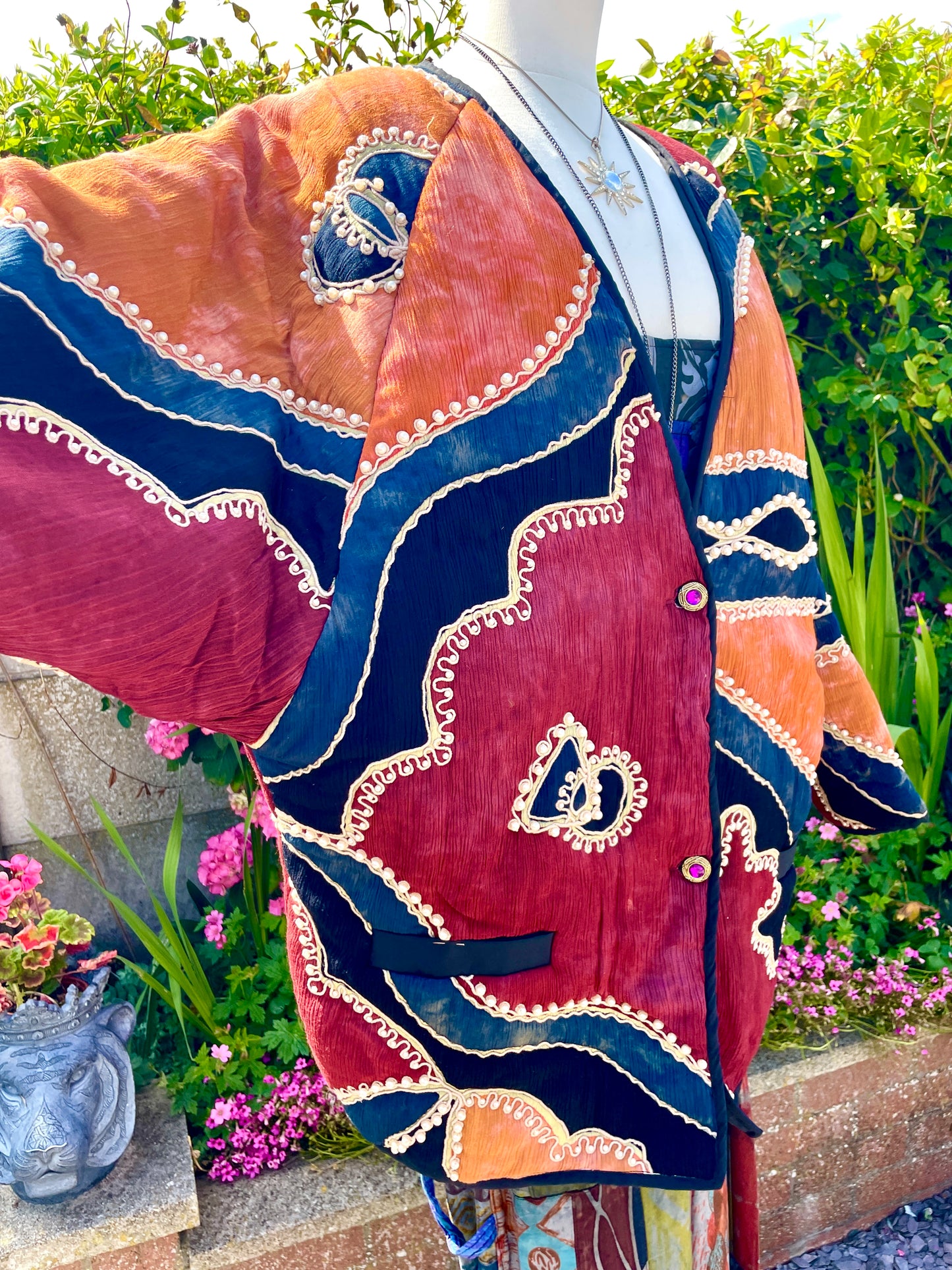 Unisex Vintage Batik Quilted Jacket