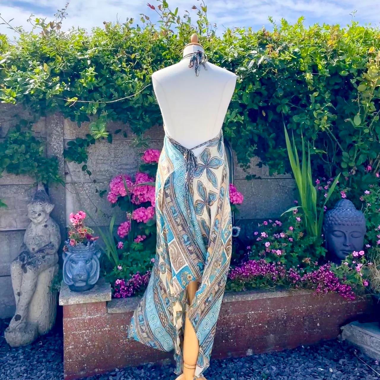 Recycled Sari Halter Neck Dress