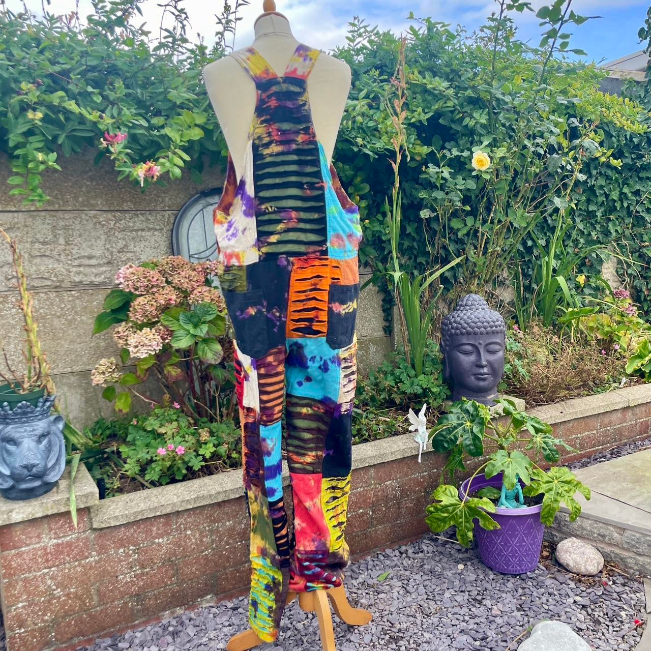 Razor Cut Patchwork Dungarees