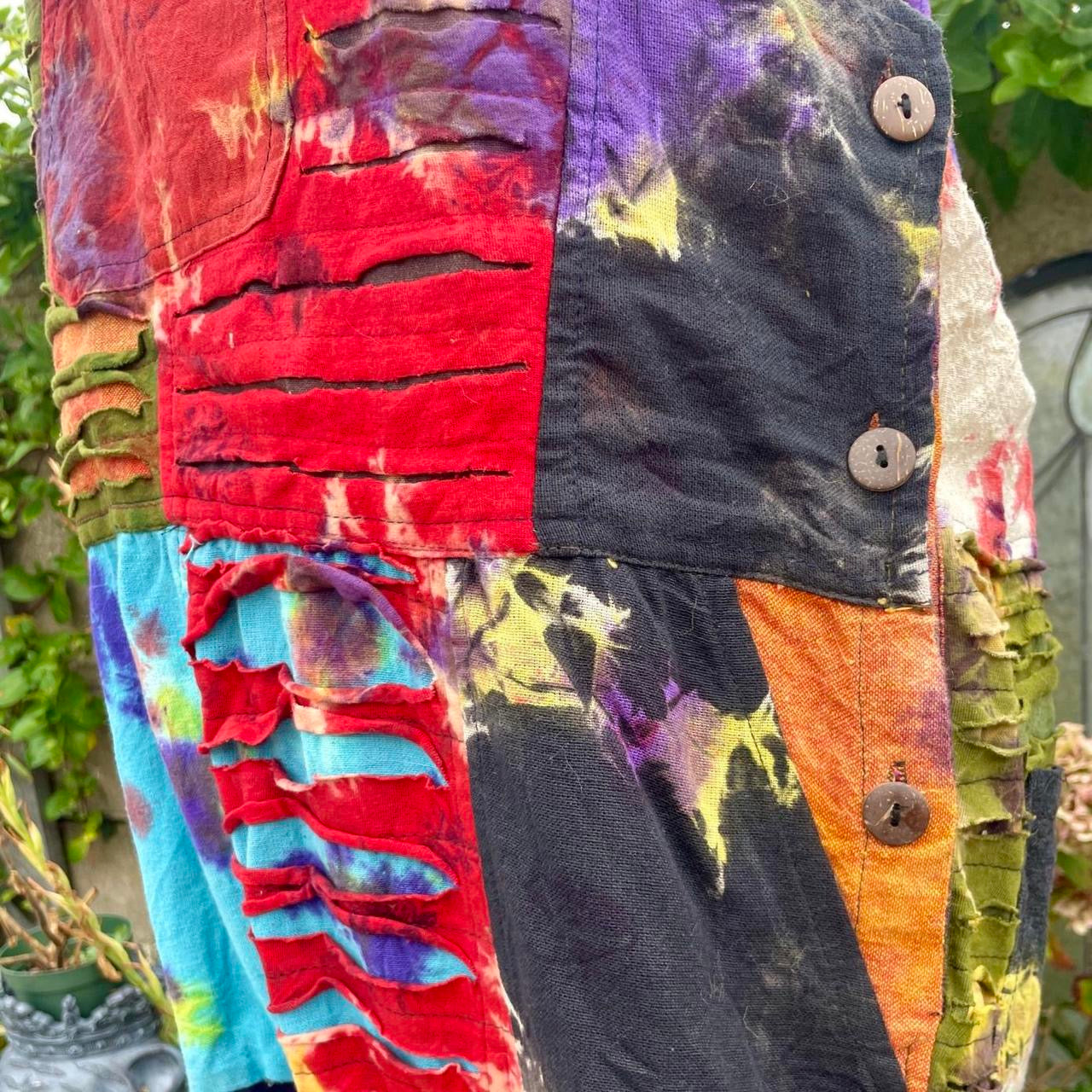 Razor Cut Patchwork Dungarees