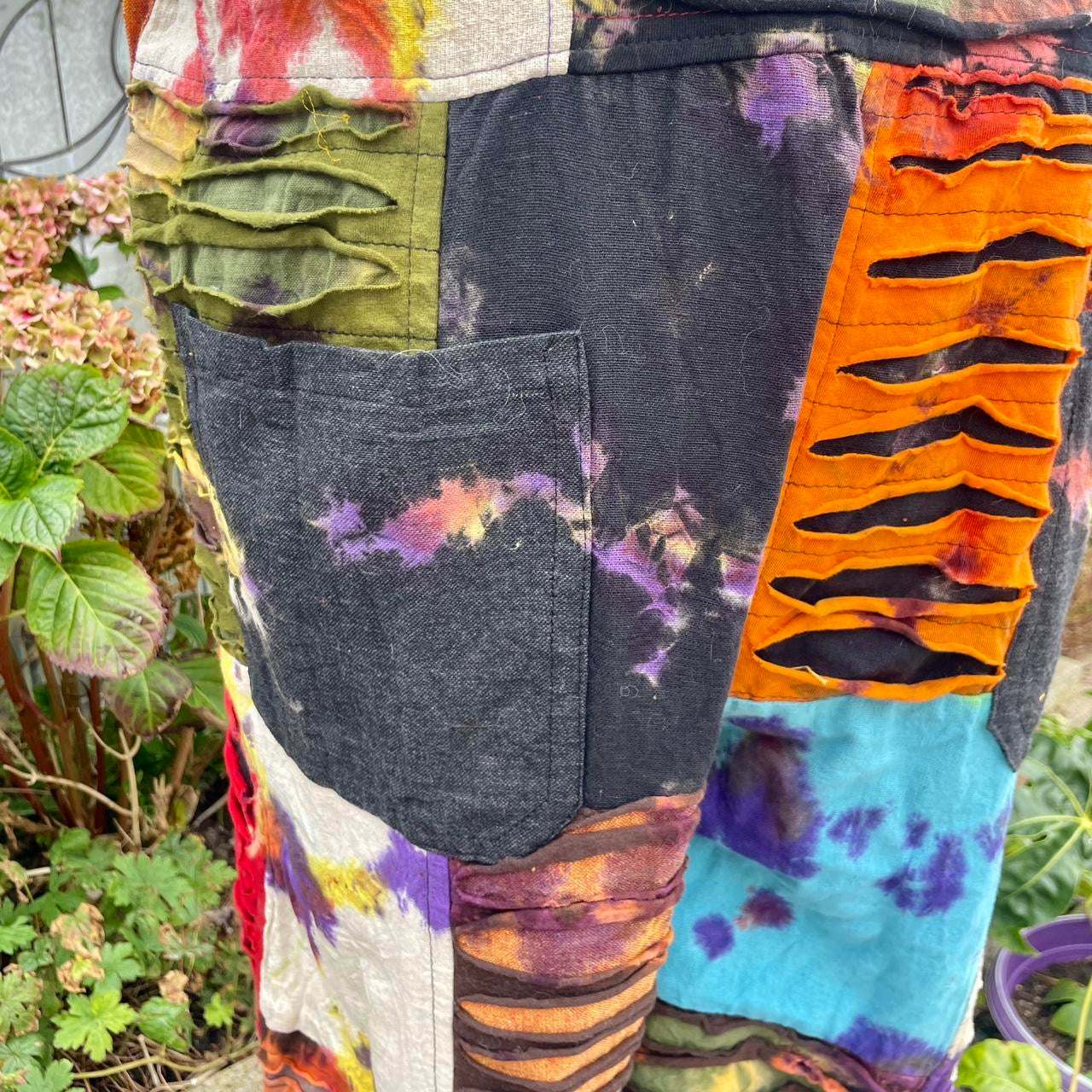 Razor Cut Patchwork Dungarees