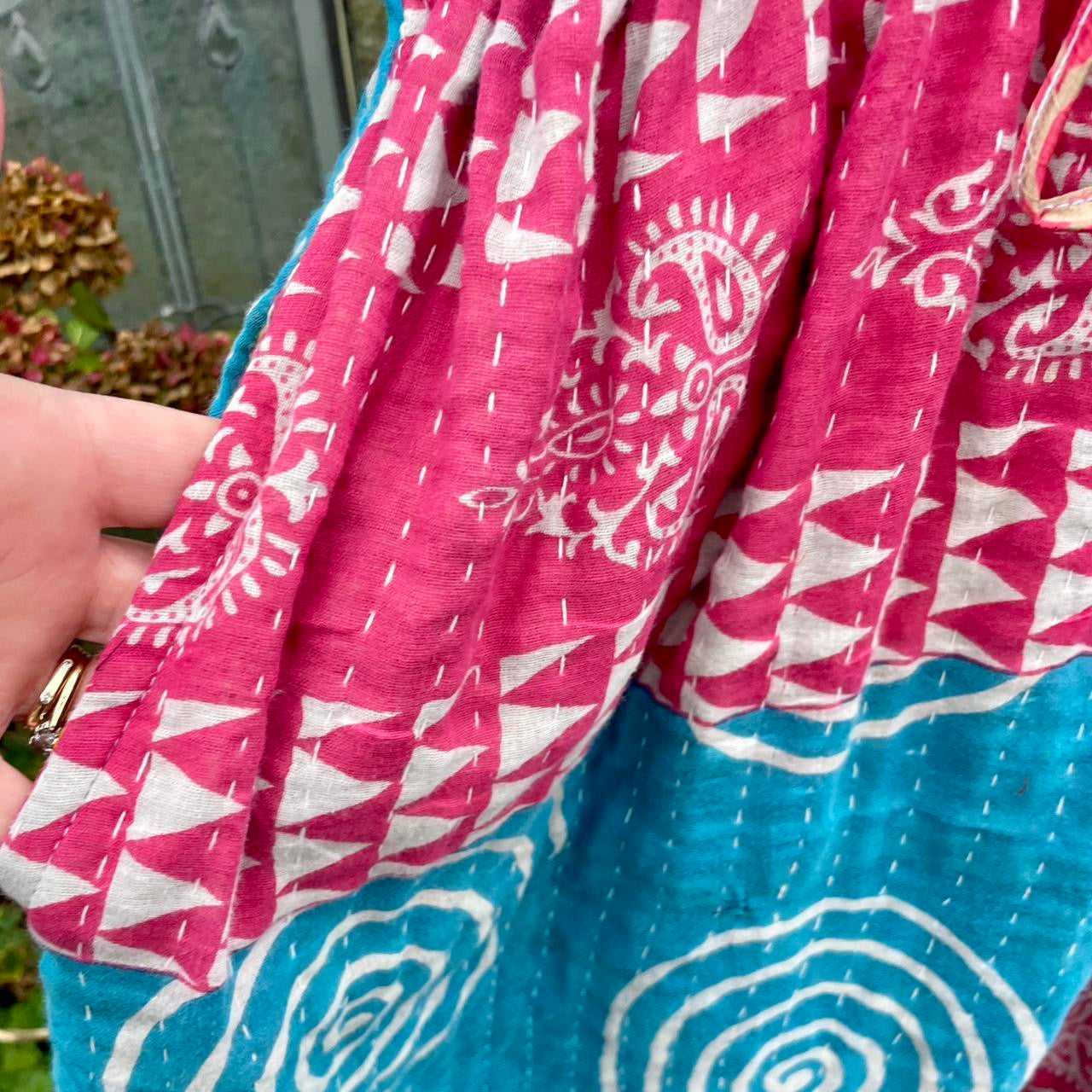 Vintage Indian Kantha Midi Dressing