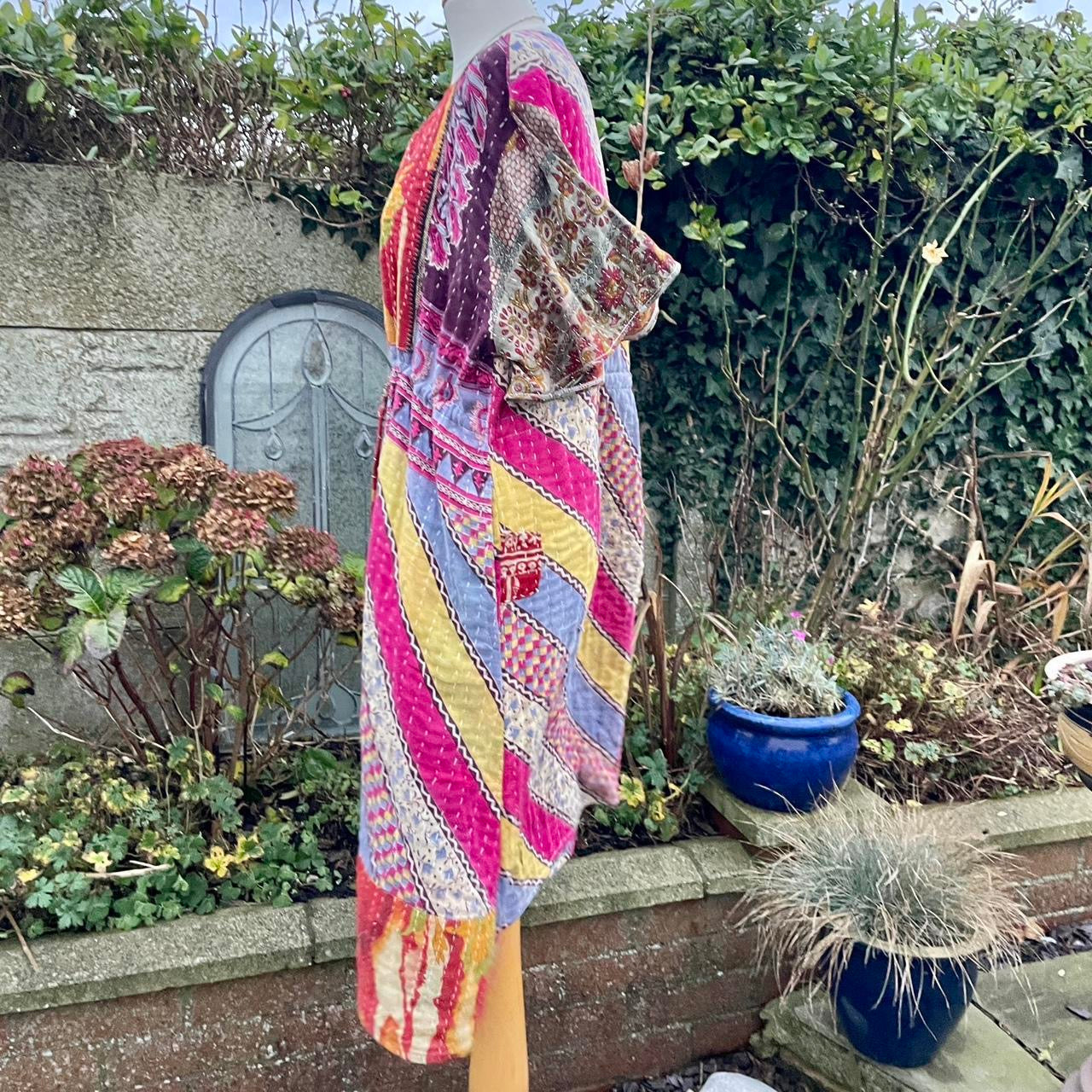Vintage Indian Kantha Midi Dress