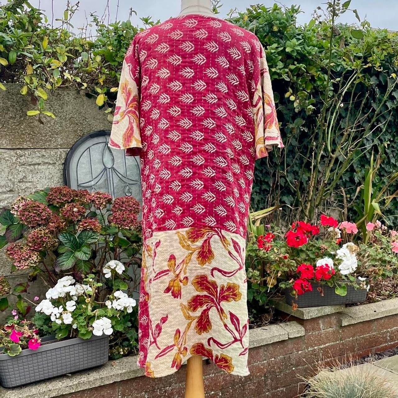 Vintage Reversible Indian Kantha Midi Dress