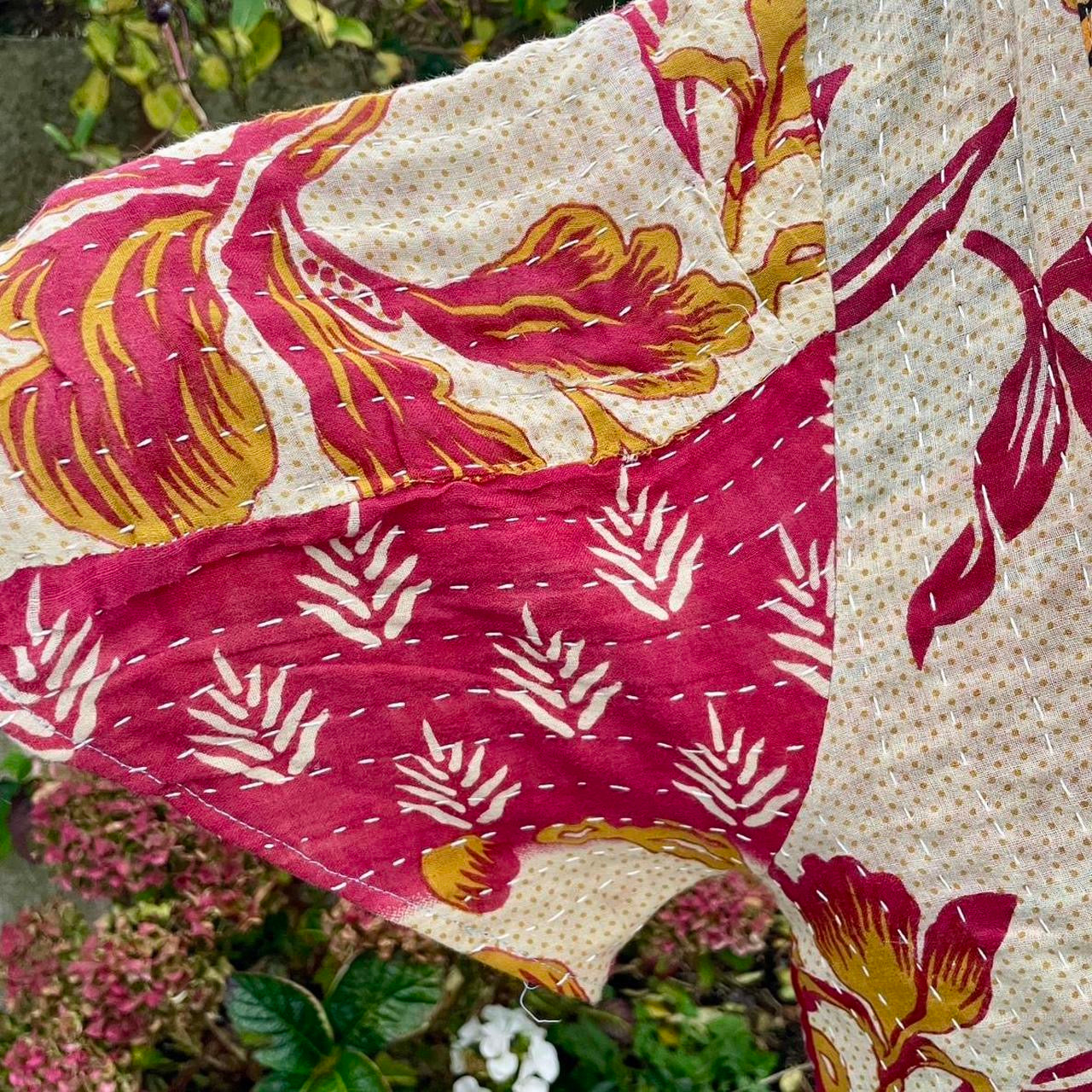 Vintage Reversible Indian Kantha Midi Dress