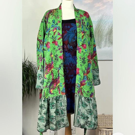 Kantha Robe with Sari Frill