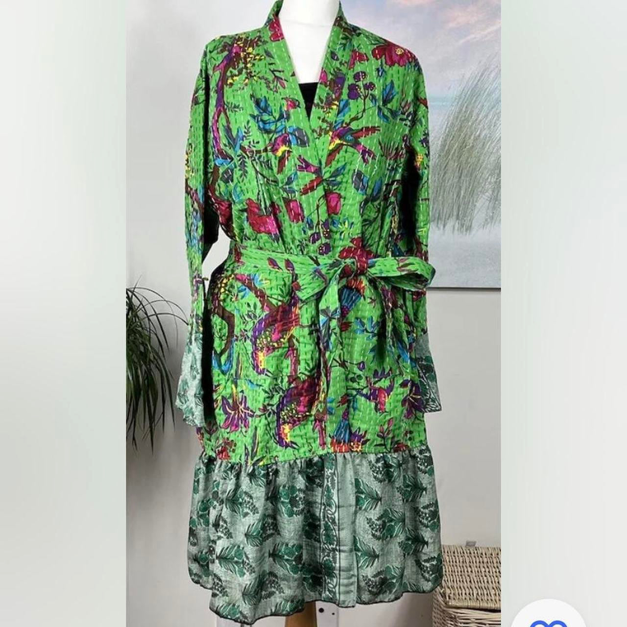 Kantha Robe with Sari Frill