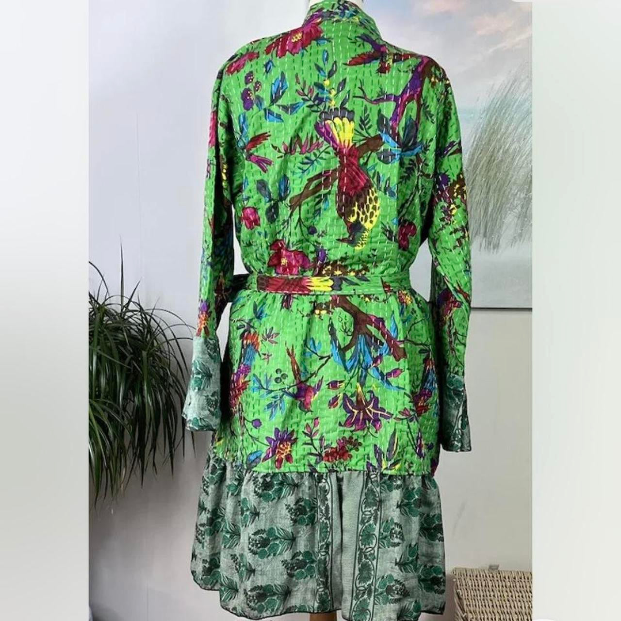 Kantha Robe with Sari Frill