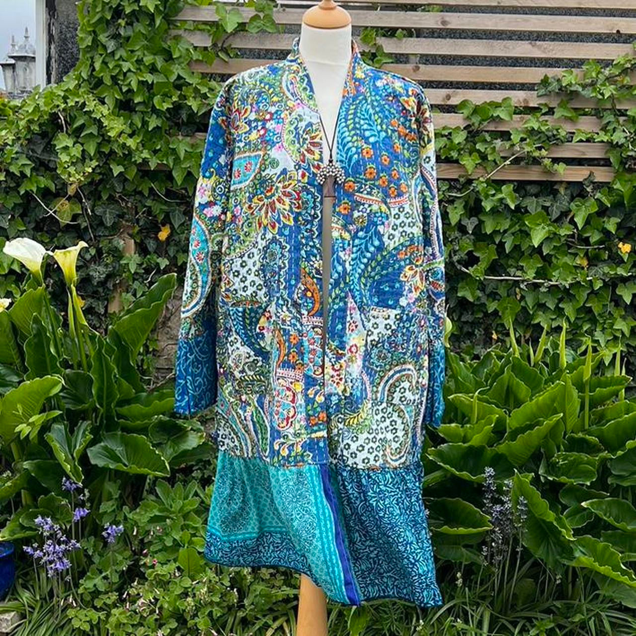 Kantha Robe with Sari Frill