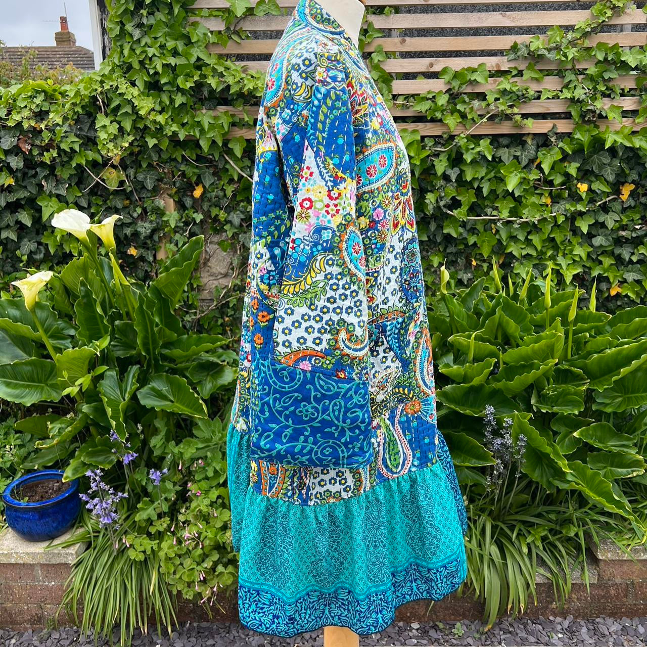 Kantha Robe with Sari Frill