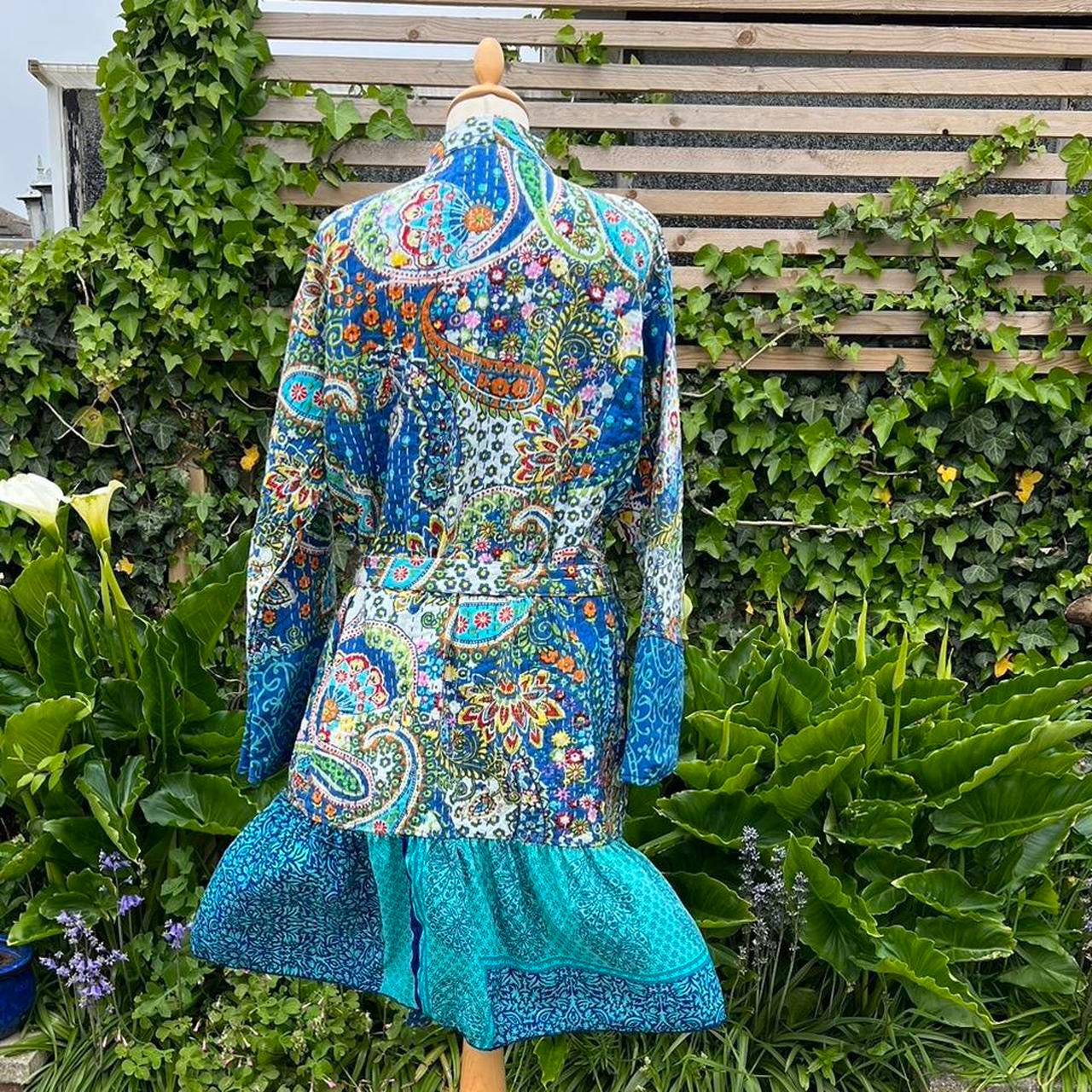 Kantha Robe with Sari Frill