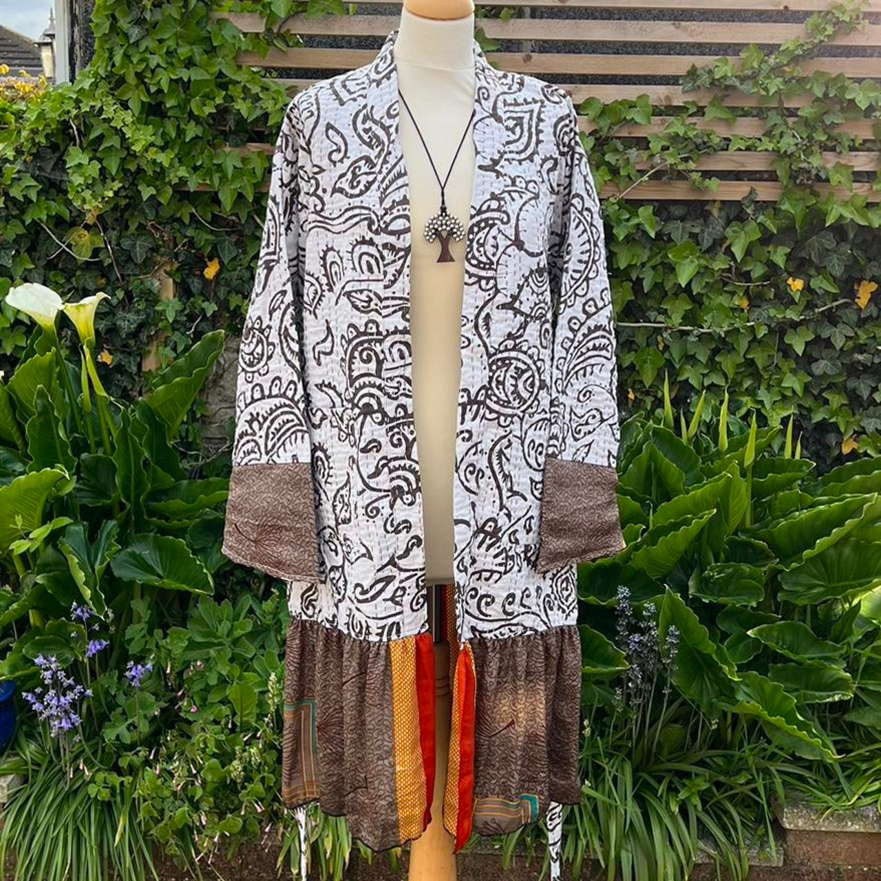 Kantha Robe with Sari Frill