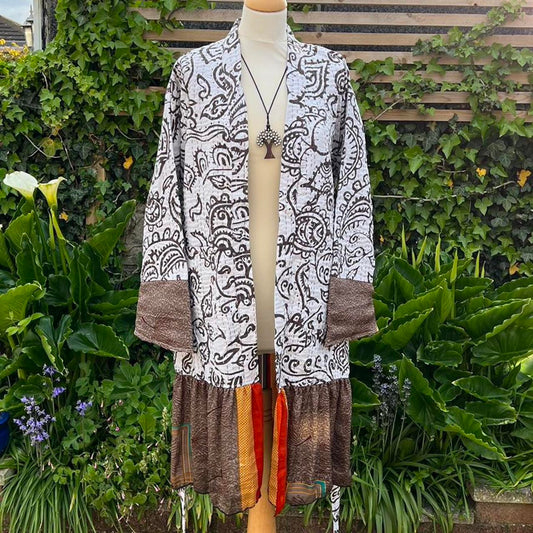Kantha Robe with Sari Frill
