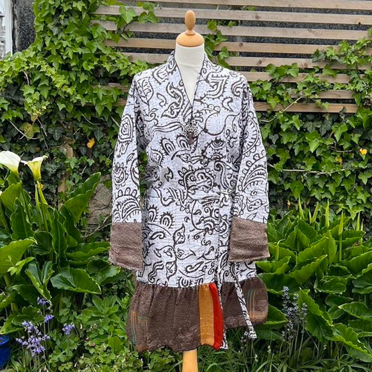 Kantha Robe with Sari Frill
