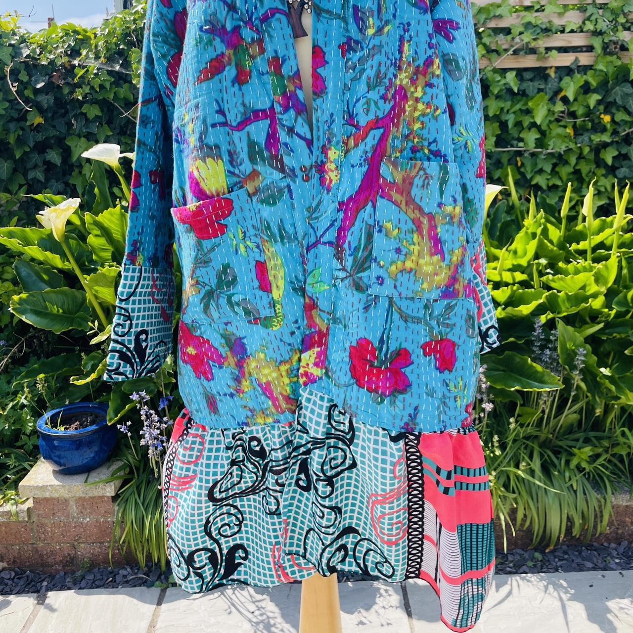 Kantha Robe with Sari Frill