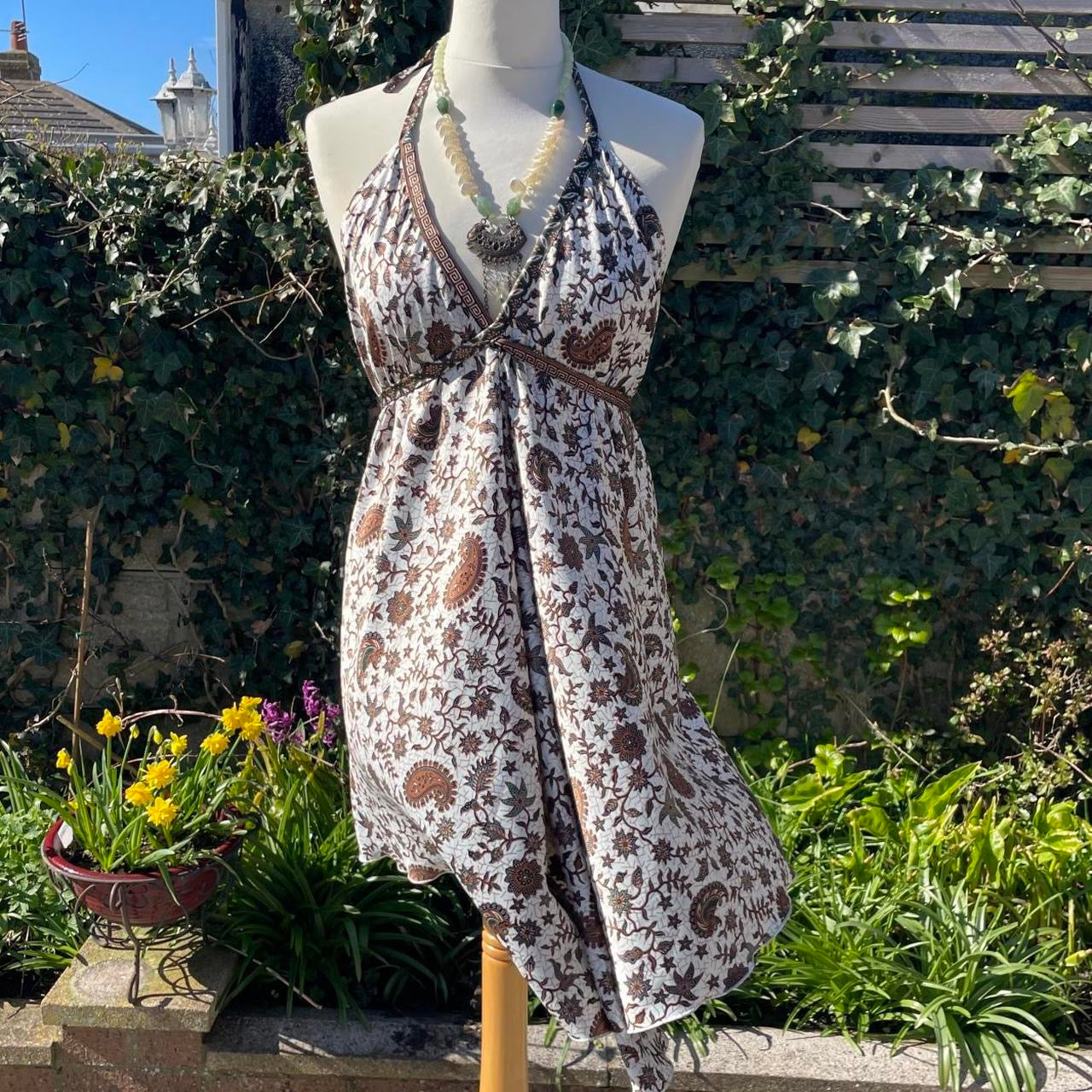Balinese Batik Halter Neck Dress