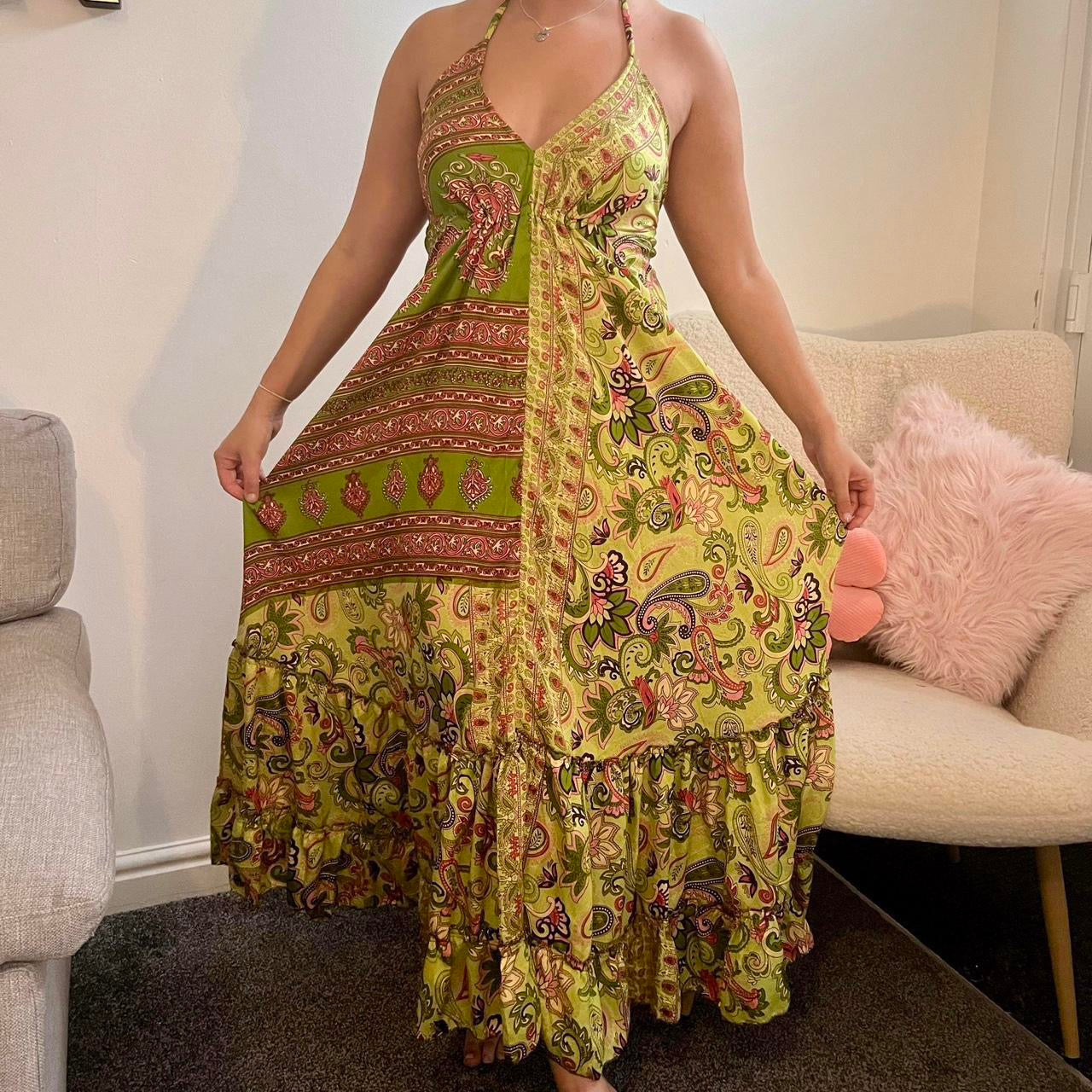 Indian Halter Neck Maxi Dress