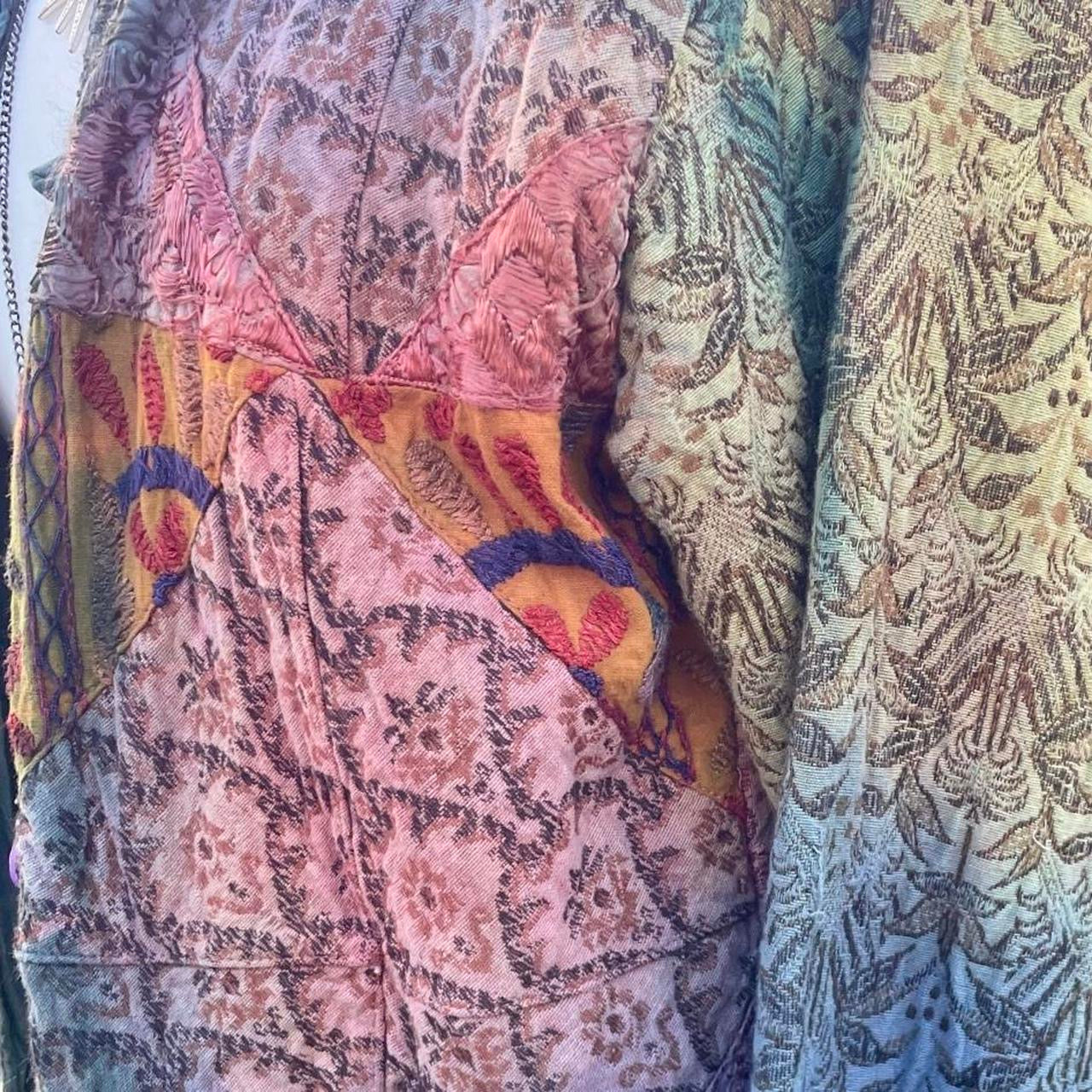 Vintage Tie Dye Embroidered Patchwork Jacket