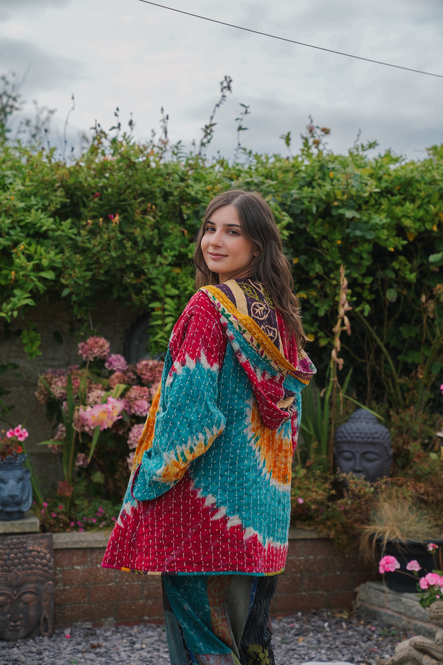 Vintage Reversible Kantha Hoodie