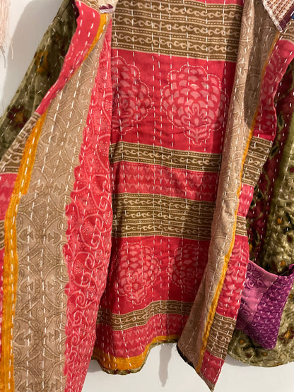 Unisex Vintage Kantha Hooded Jacket