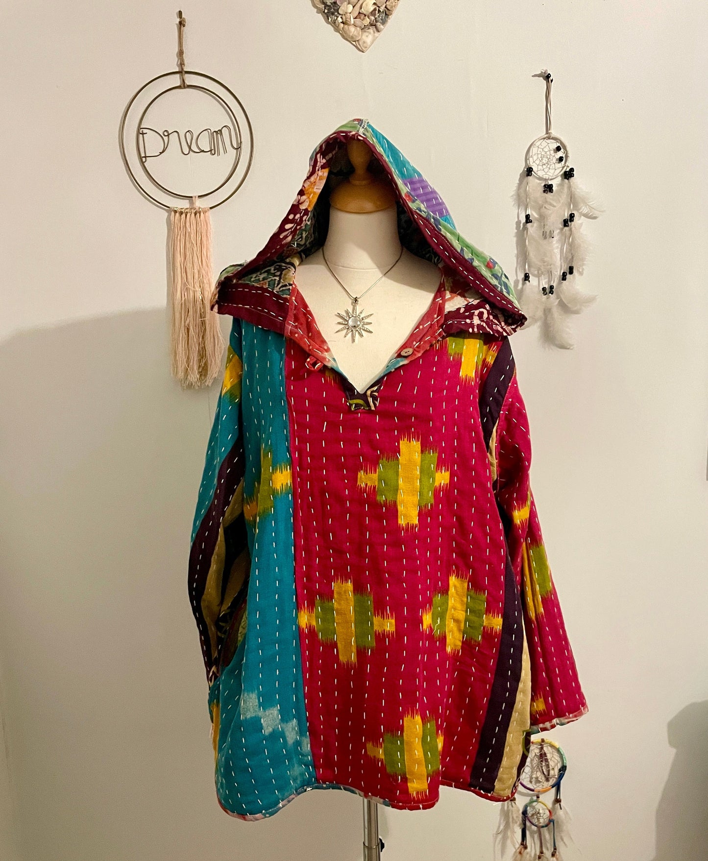 Vintage Reversible Kantha Hoodie