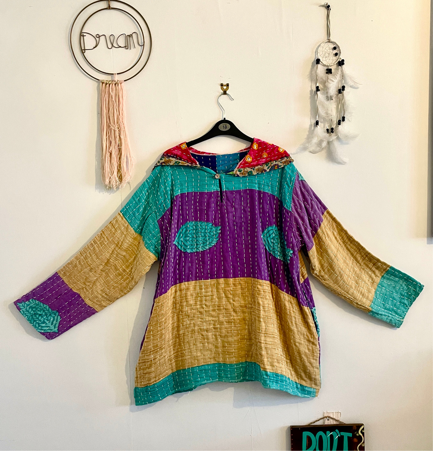 Vintage Reversible Kantha Hoodie