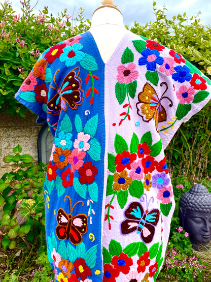 Vintage Thai Hand Embroidered Butterfly Dress