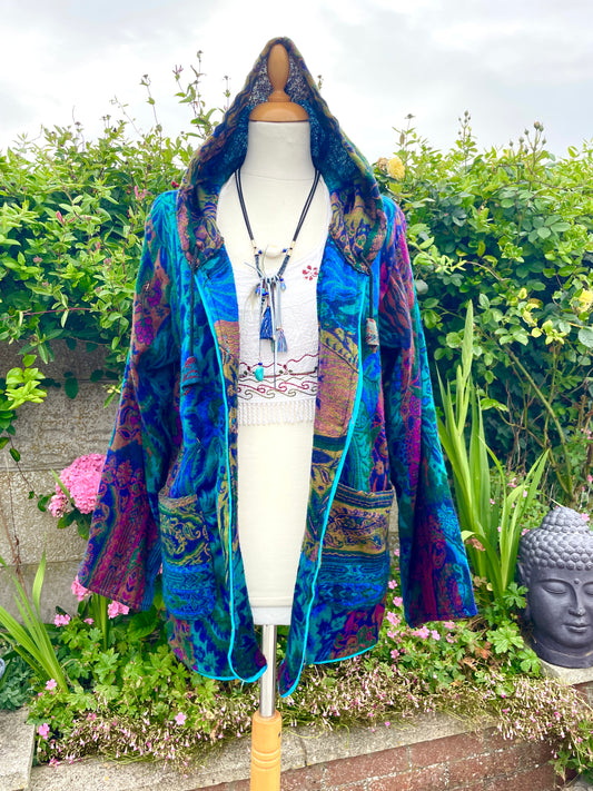 Hooded Indian Blanket Jacket