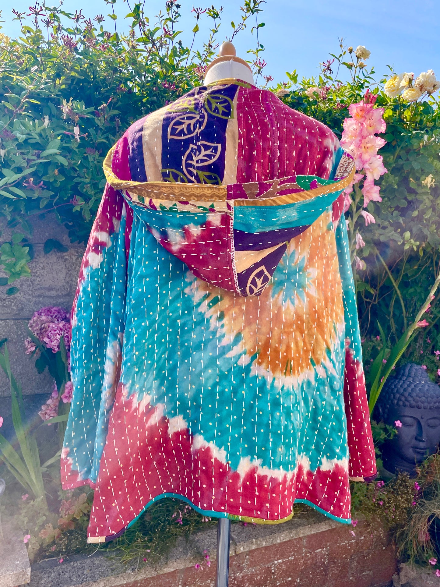 Vintage Reversible Kantha Hoodie
