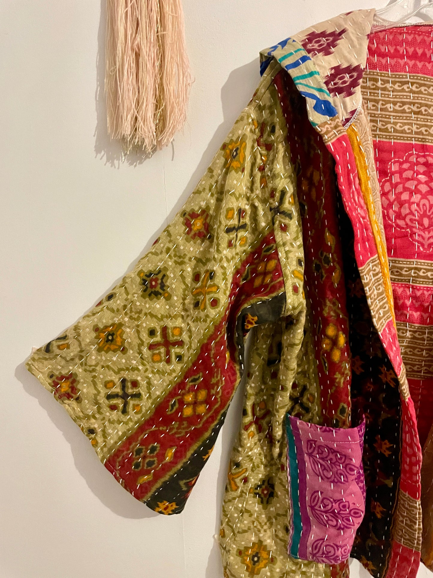 Unisex Vintage Kantha Hooded Jacket