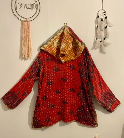 Vintage Reversible Kantha Hoodie