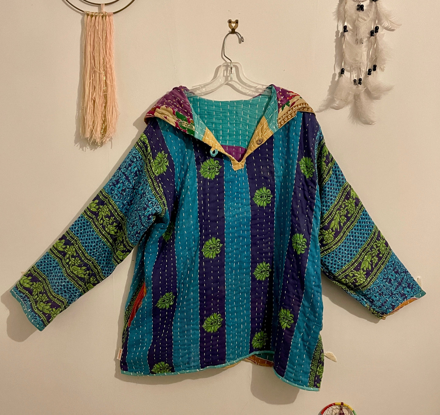 Vintage Reversible Kantha Hoodie