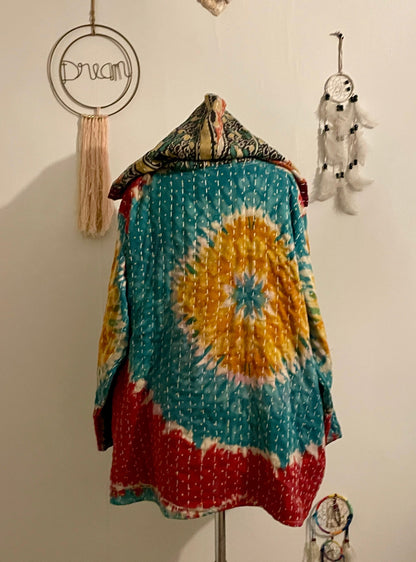 Vintage Reversible Kantha Hoodie