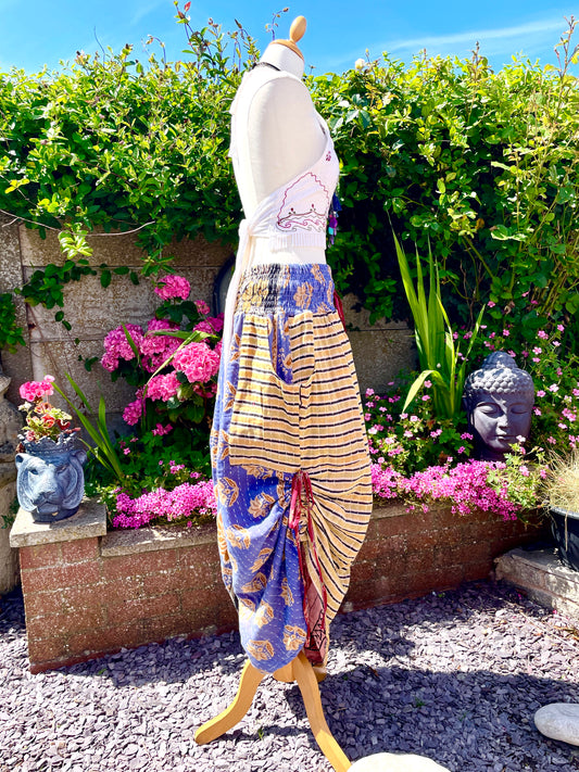 Vintage Kantha Cinched Palazzo Pants