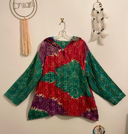 Vintage Reversible Kantha Hoodie
