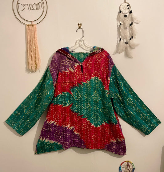 Vintage Reversible Kantha Hoodie