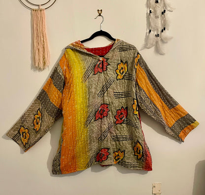 Vintage Reversible Kantha Hoodie