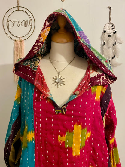 Vintage Reversible Kantha Hoodie