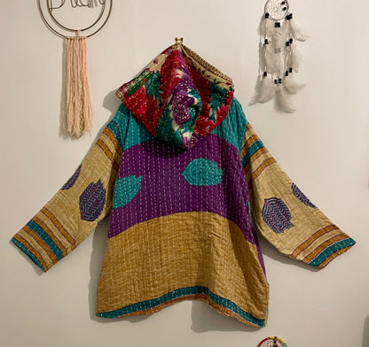 Vintage Reversible Kantha Hoodie