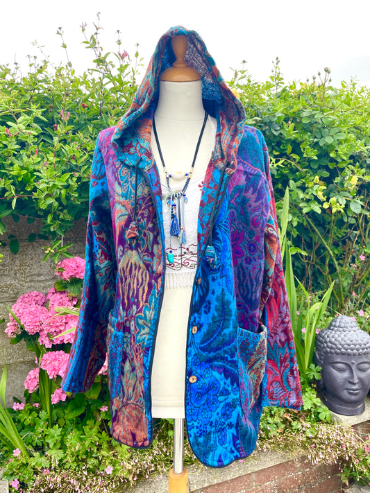 Hooded Indian Blanket Jacket